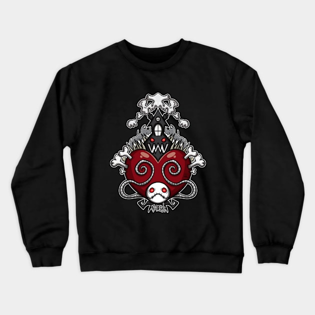 Halloween Heart Red Variant Crewneck Sweatshirt by VooDudeDesigns